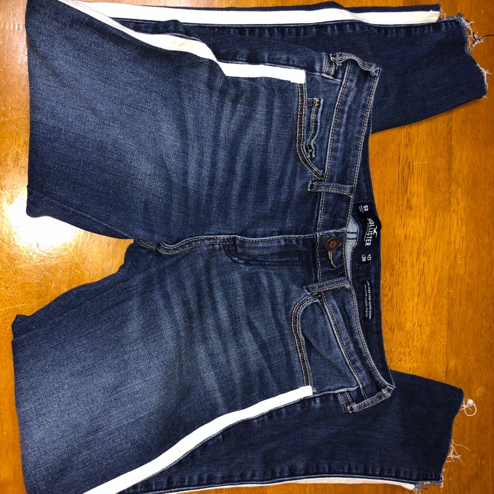 Hollister jeans with white stripe on sides